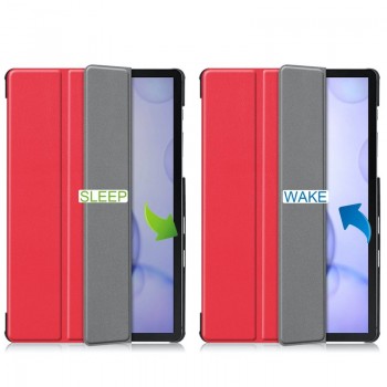 Dirbtinės odos atverčiamas dėklas planšetei - raudonas (Samsung Galaxy Tab S6 10.5 T865/T860)